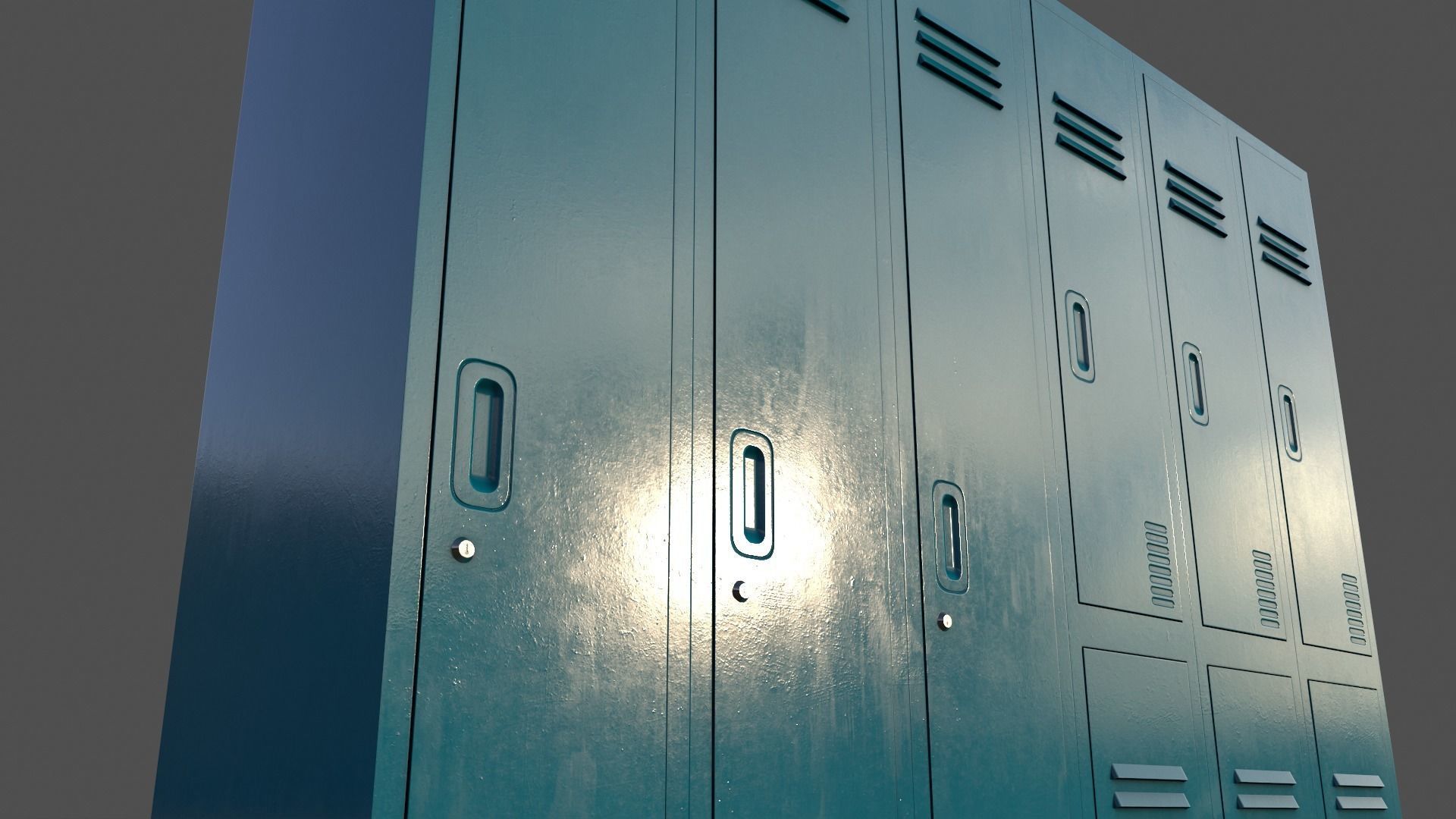 PBR School Gym Locker 06 - Multi color Pack 3D Model Collection_72