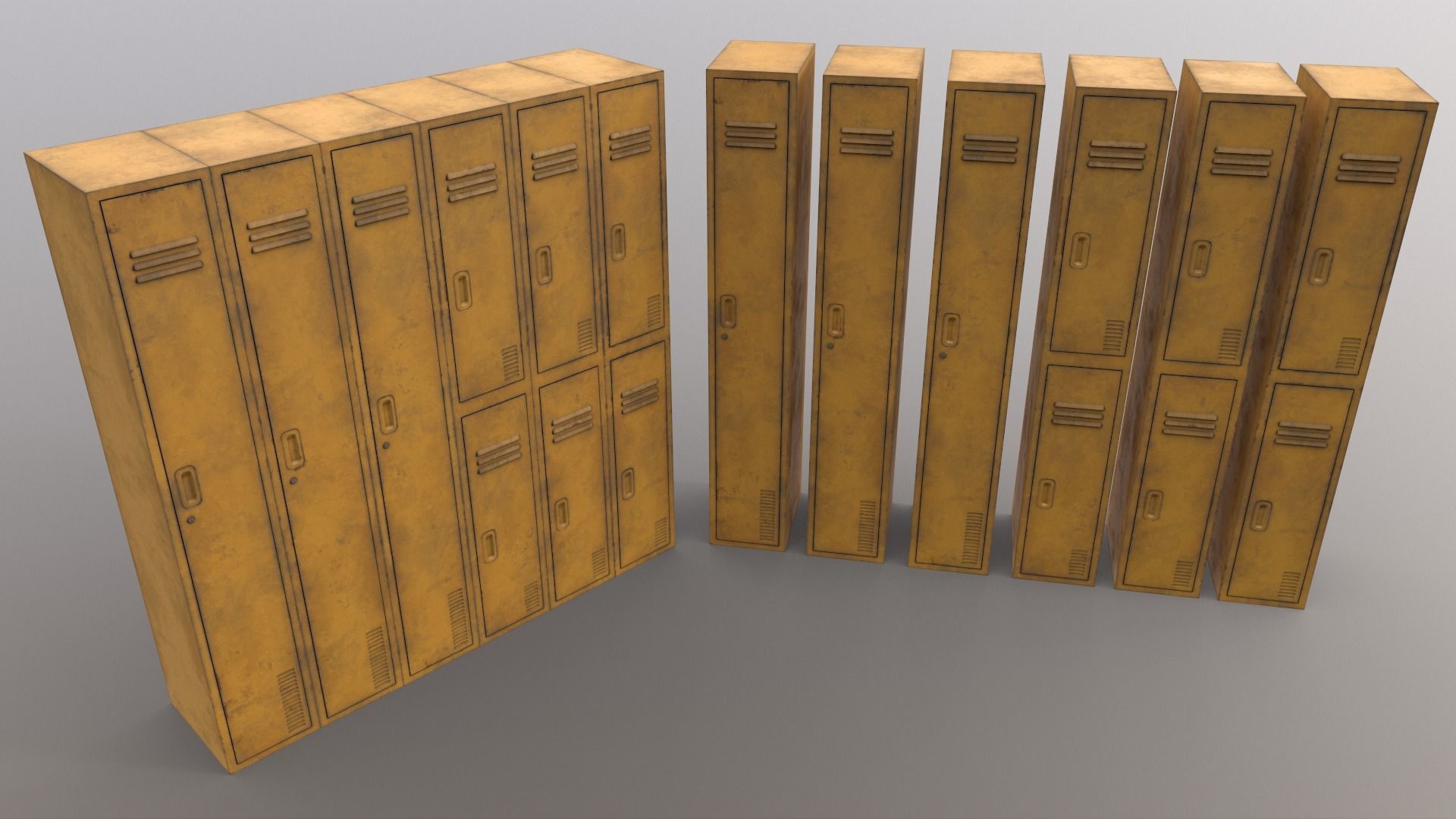 PBR School Gym Locker 06 - Multi color Pack 3D Model Collection_65
