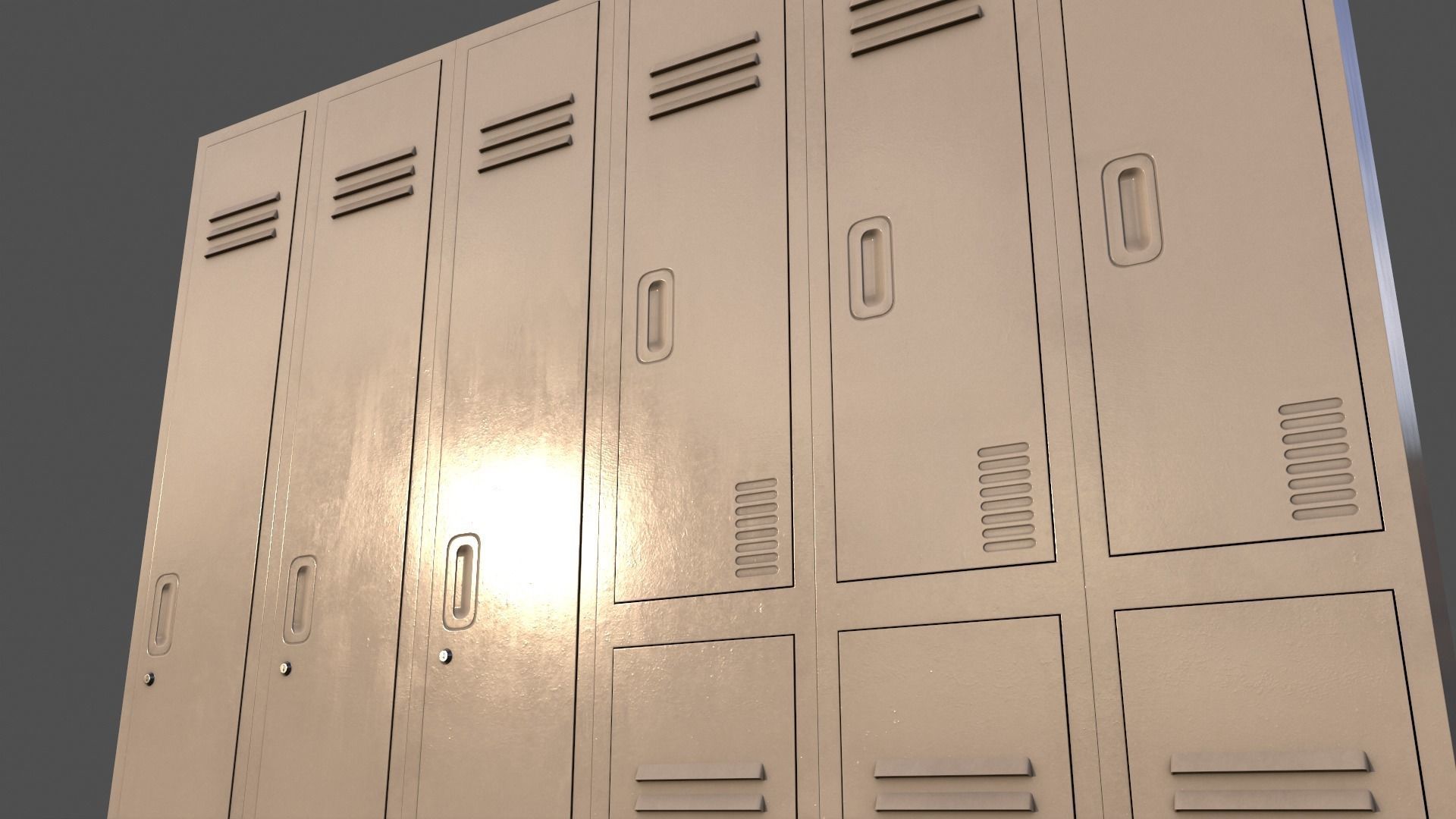 PBR School Gym Locker 06 - Multi color Pack 3D Model Collection_84