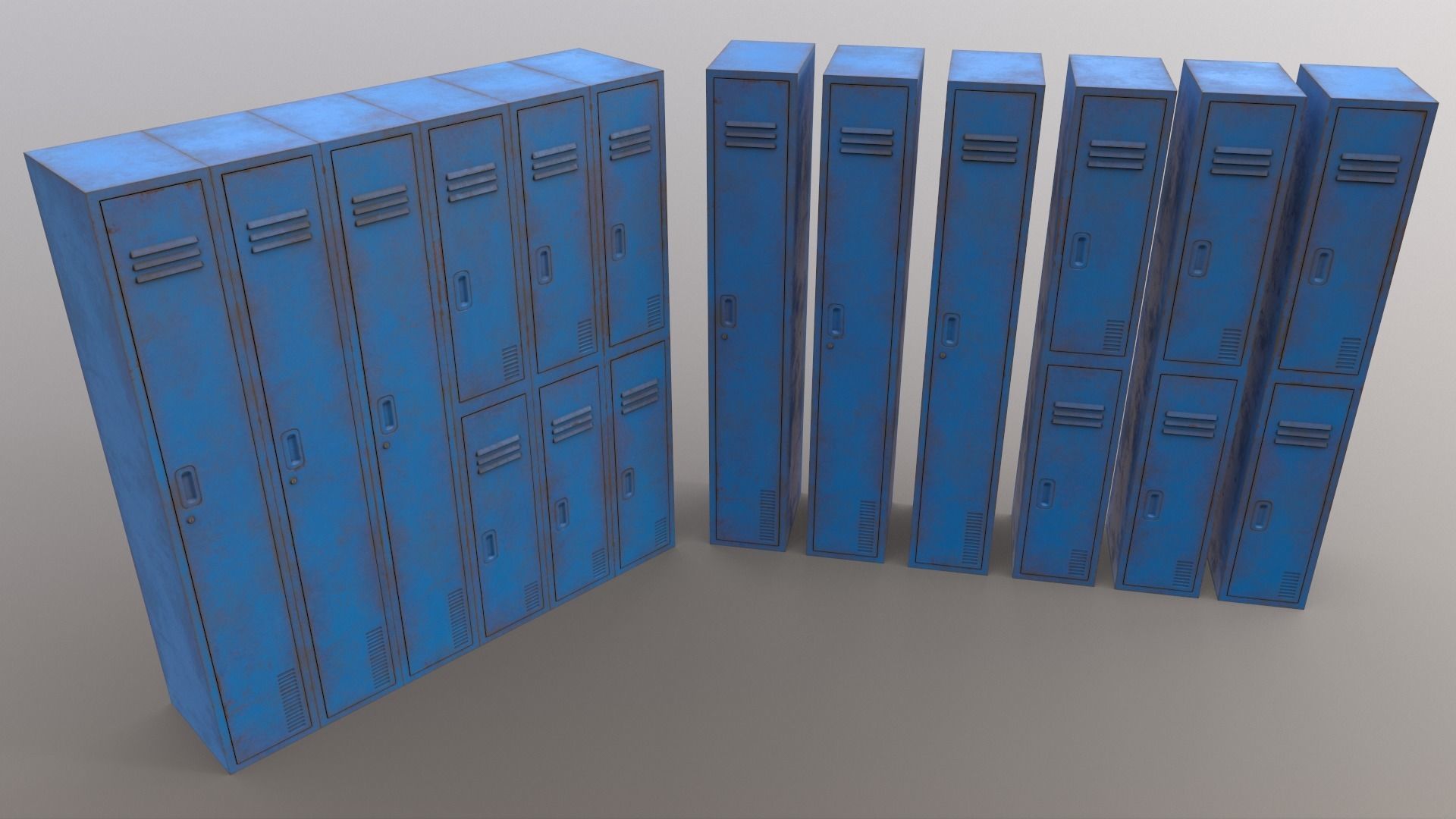 PBR School Gym Locker 06 - Multi color Pack 3D Model Collection_35