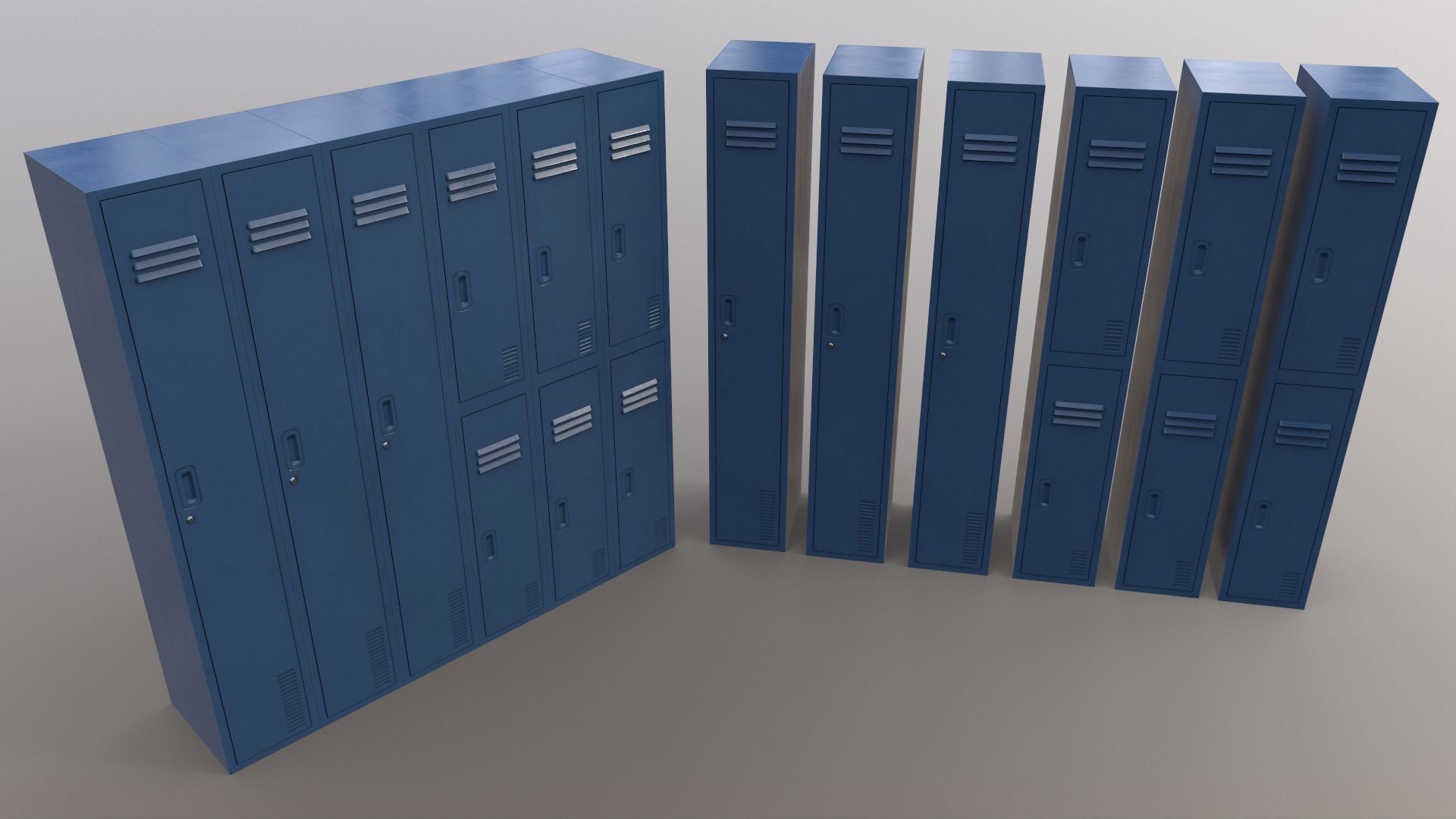 PBR School Gym Locker 06 - Multi color Pack 3D Model Collection_37
