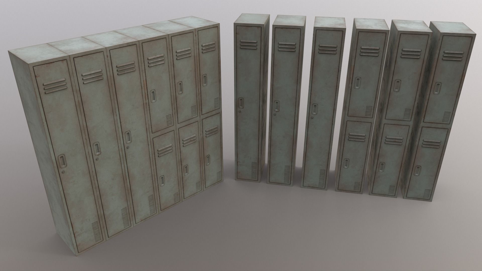 PBR School Gym Locker 06 - Multi color Pack 3D Model Collection_56