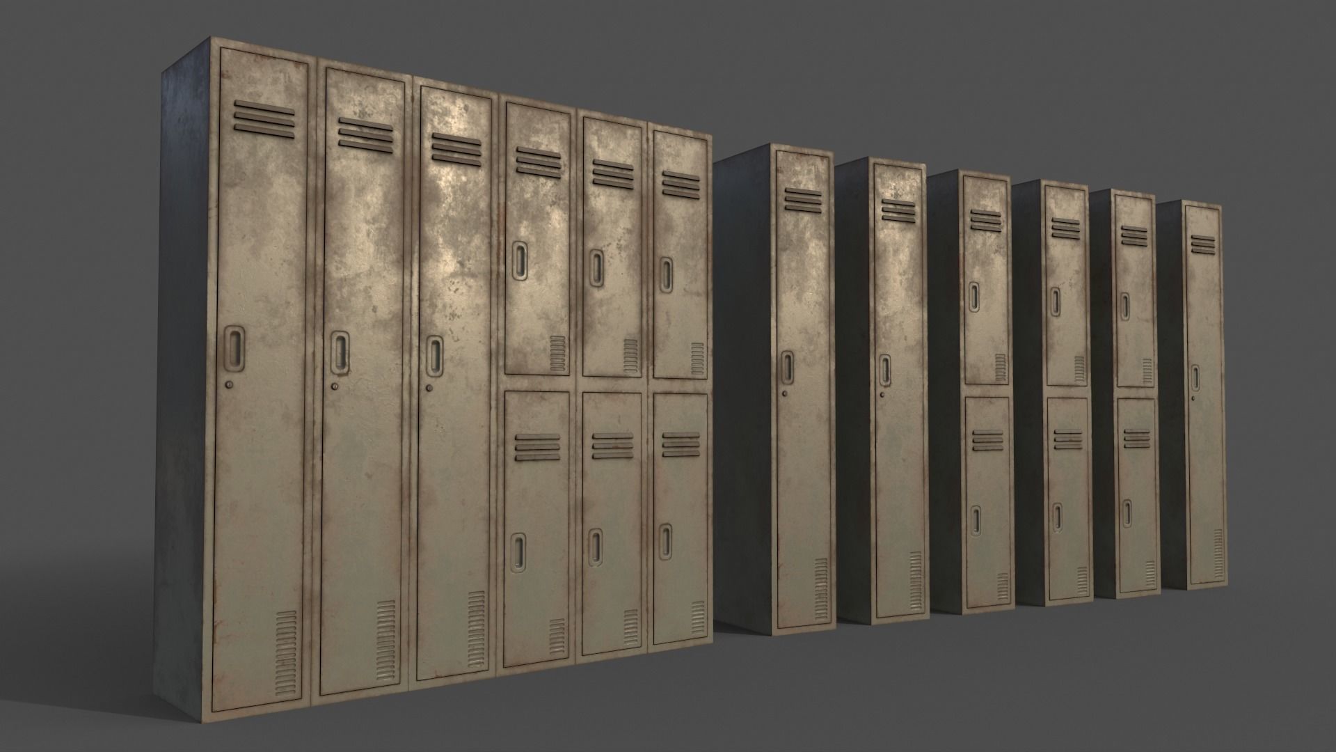PBR School Gym Locker 06 - Multi color Pack 3D Model Collection_17