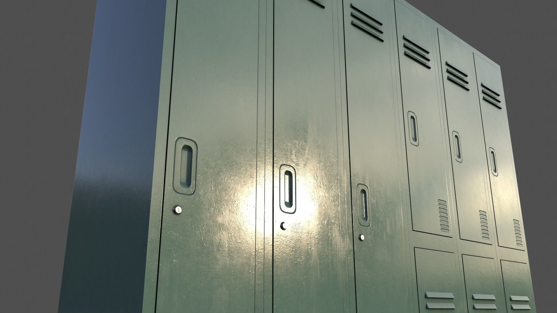 PBR School Gym Locker 06 - Multi color Pack 3D Model Collection_70