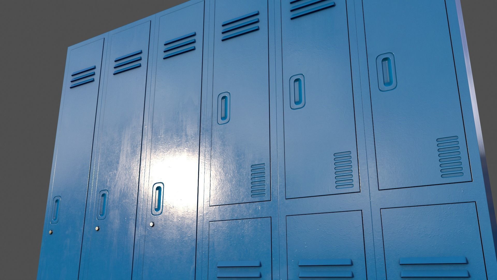 PBR School Gym Locker 06 - Multi color Pack 3D Model Collection_78