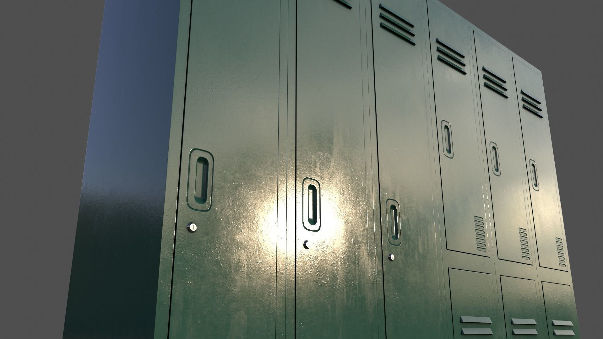 PBR School Gym Locker 06 - Multi color Pack 3D Model Collection_77