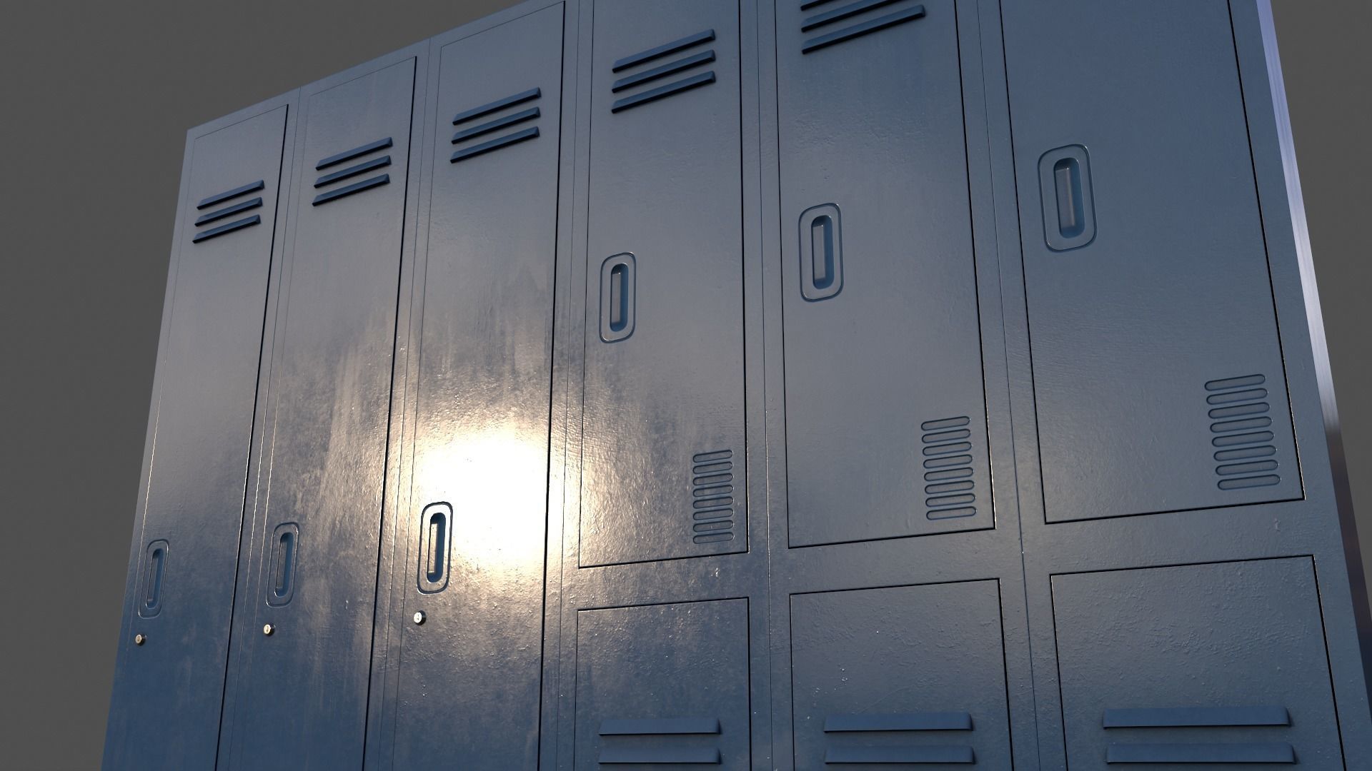 PBR School Gym Locker 06 - Multi color Pack 3D Model Collection_79
