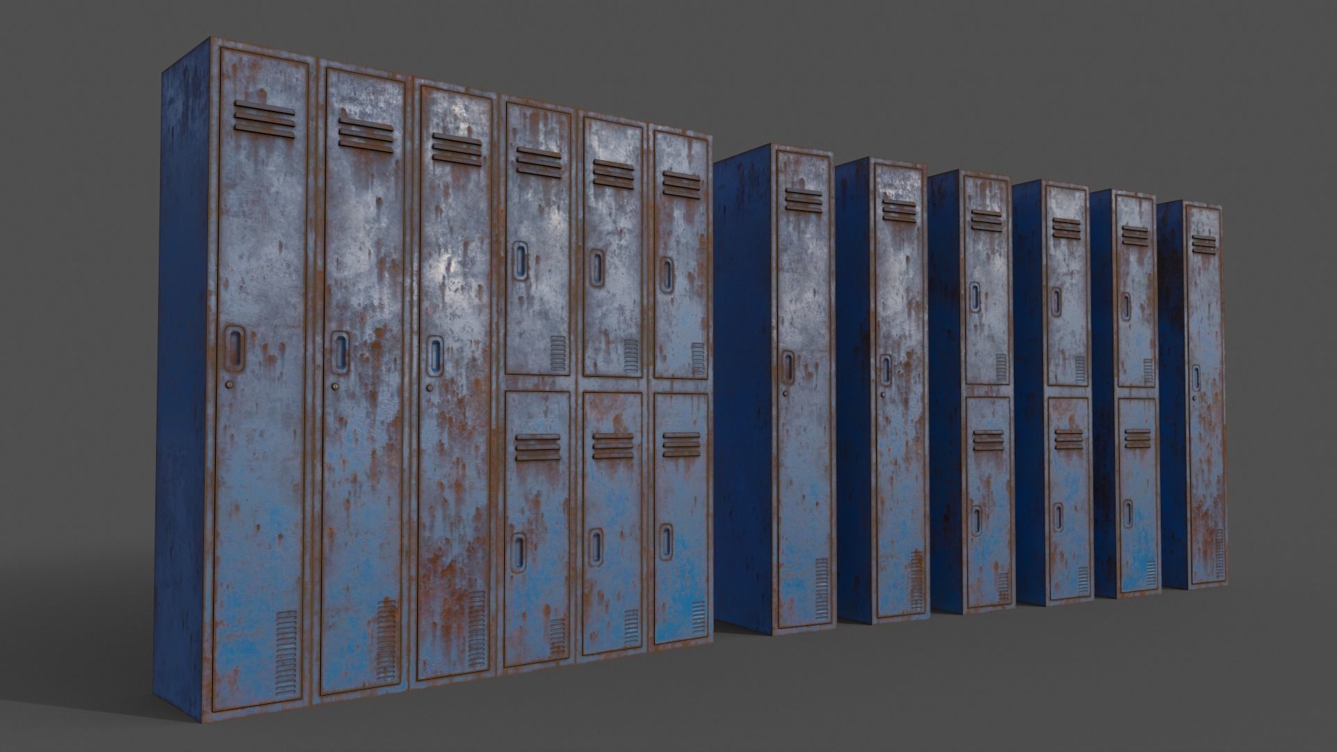 PBR School Gym Locker 06 - Multi color Pack 3D Model Collection_30