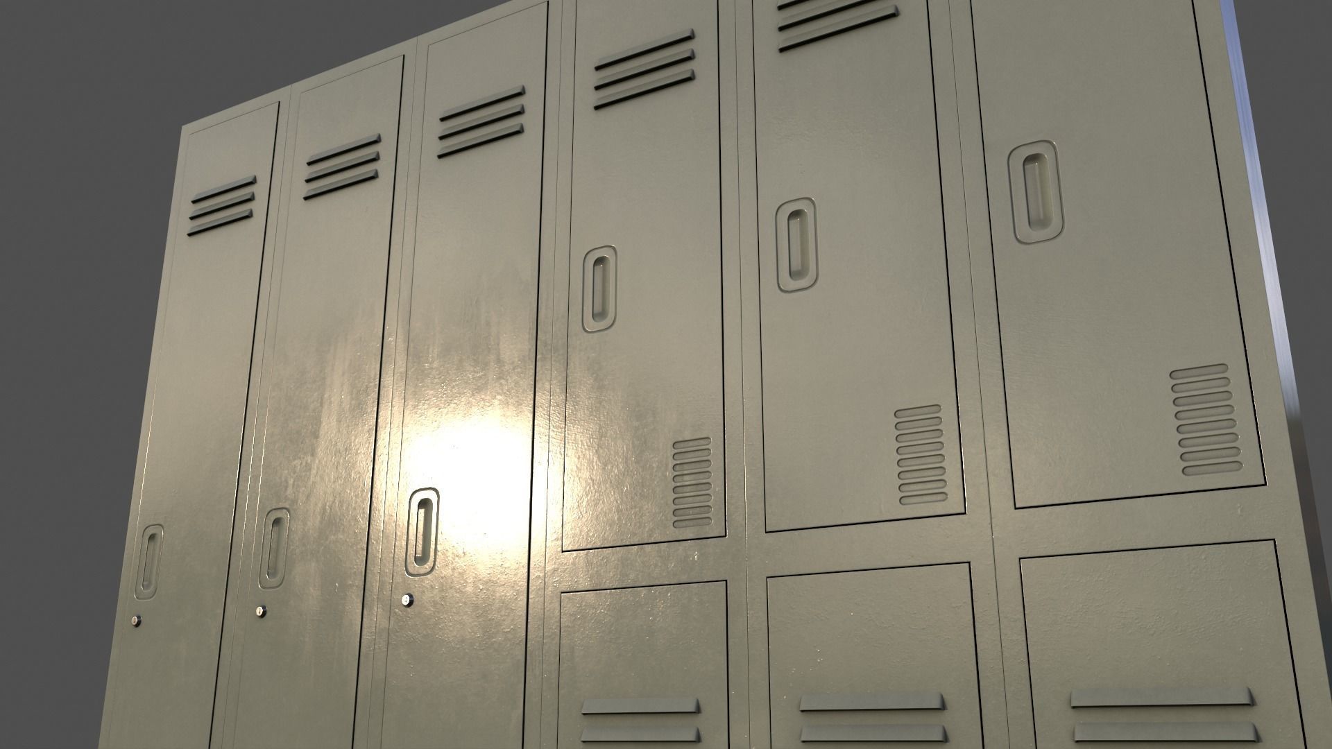 PBR School Gym Locker 06 - Multi color Pack 3D Model Collection_85