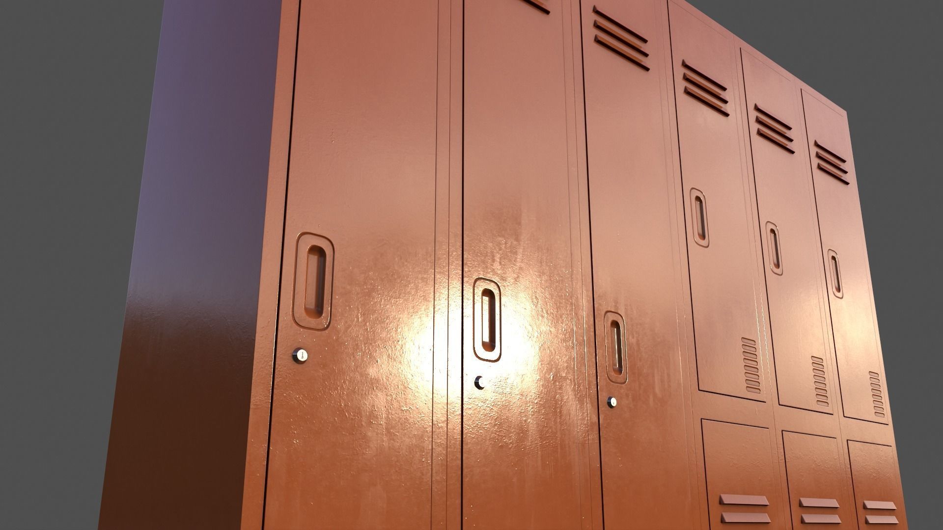 PBR School Gym Locker 06 - Multi color Pack 3D Model Collection_75