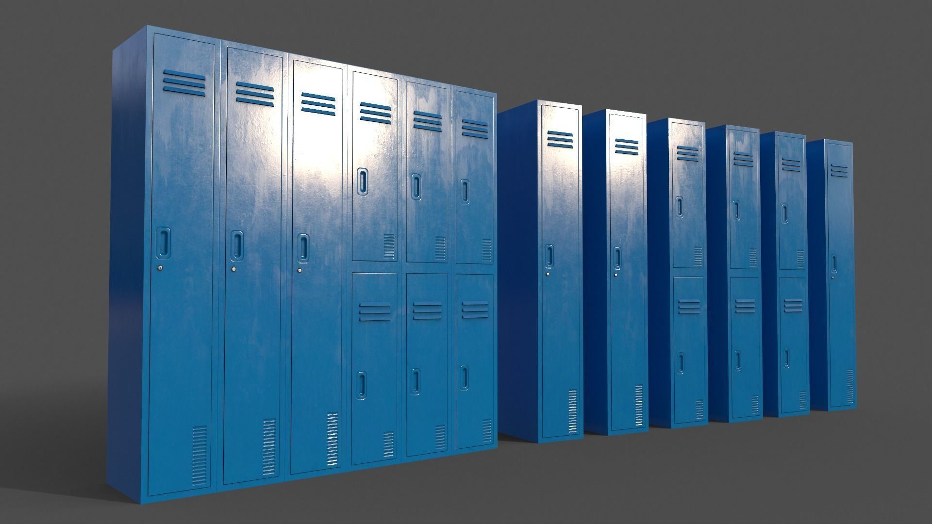 PBR School Gym Locker 06 - Multi color Pack 3D Model Collection_28