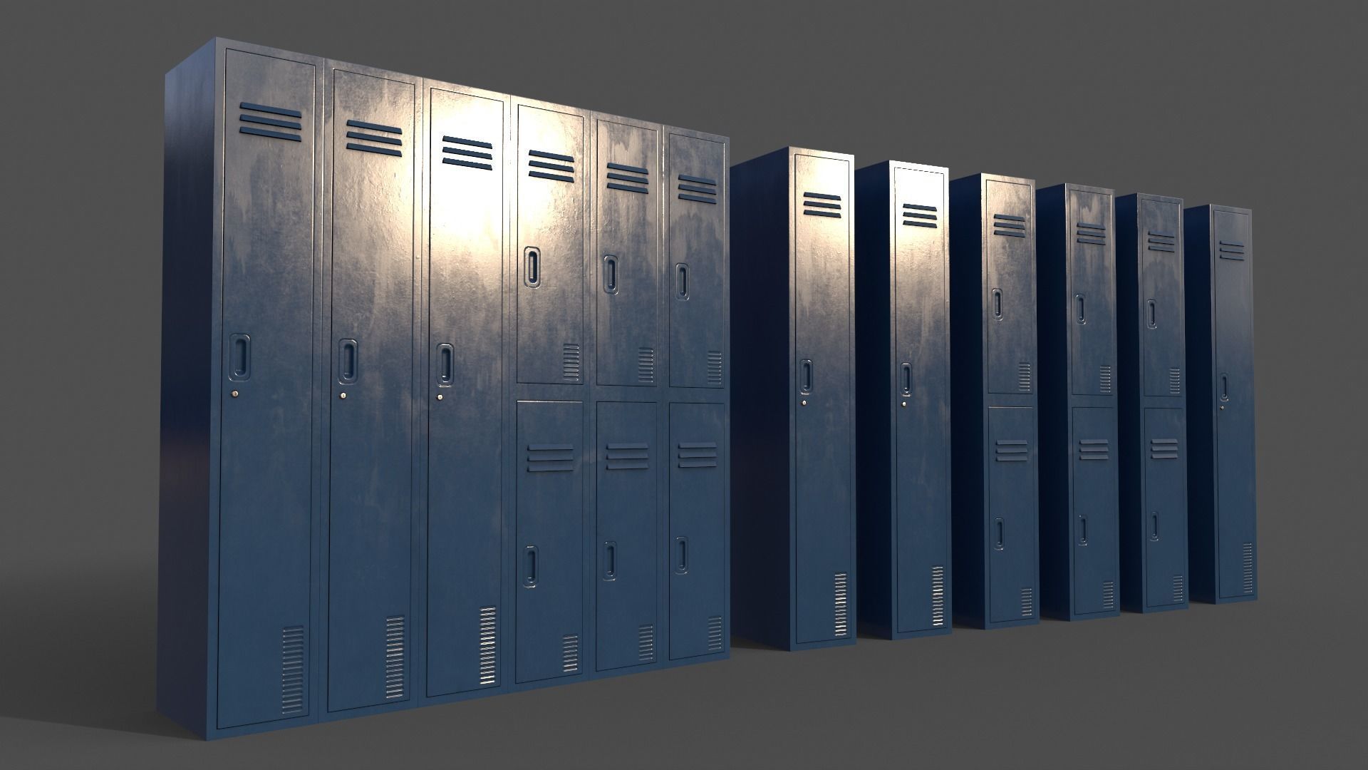 PBR School Gym Locker 06 - Multi color Pack 3D Model Collection_13