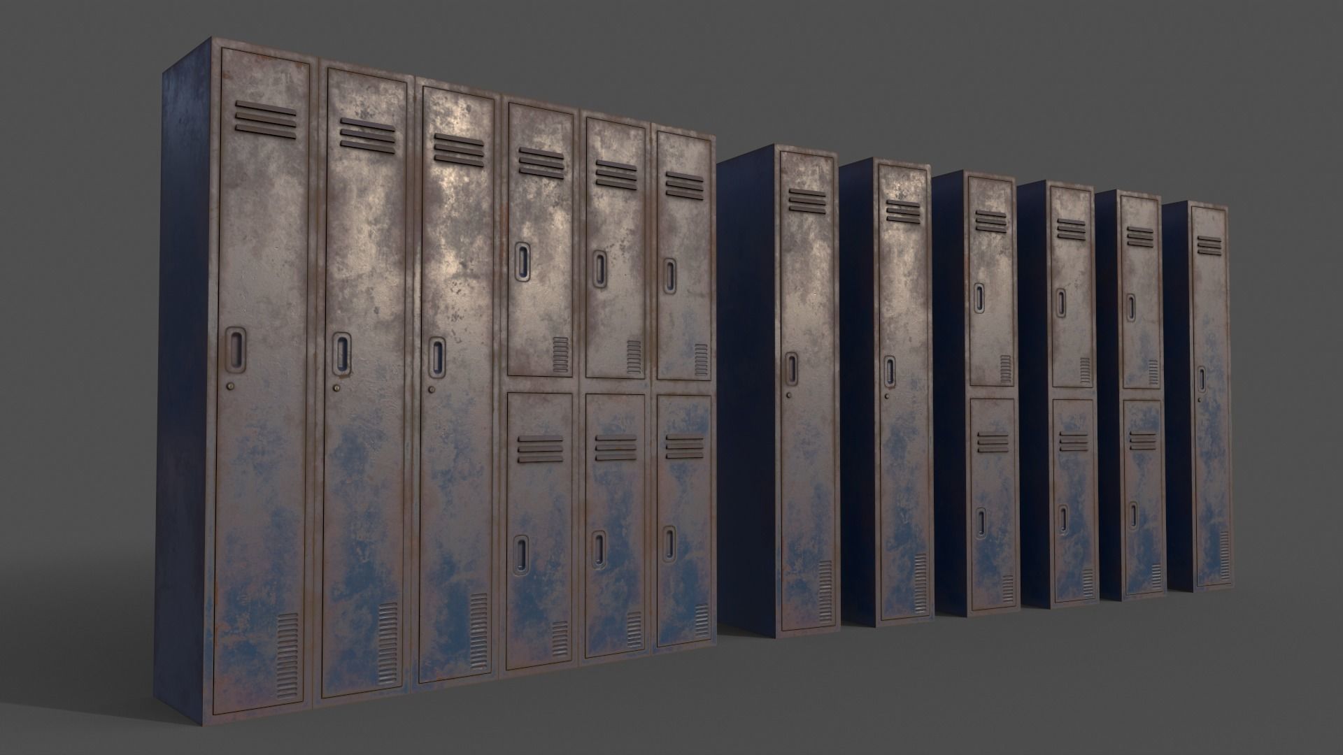 PBR School Gym Locker 06 - Multi color Pack 3D Model Collection_14