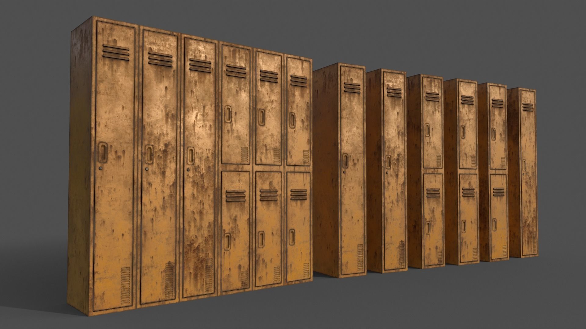 PBR School Gym Locker 06 - Multi color Pack 3D Model Collection_21