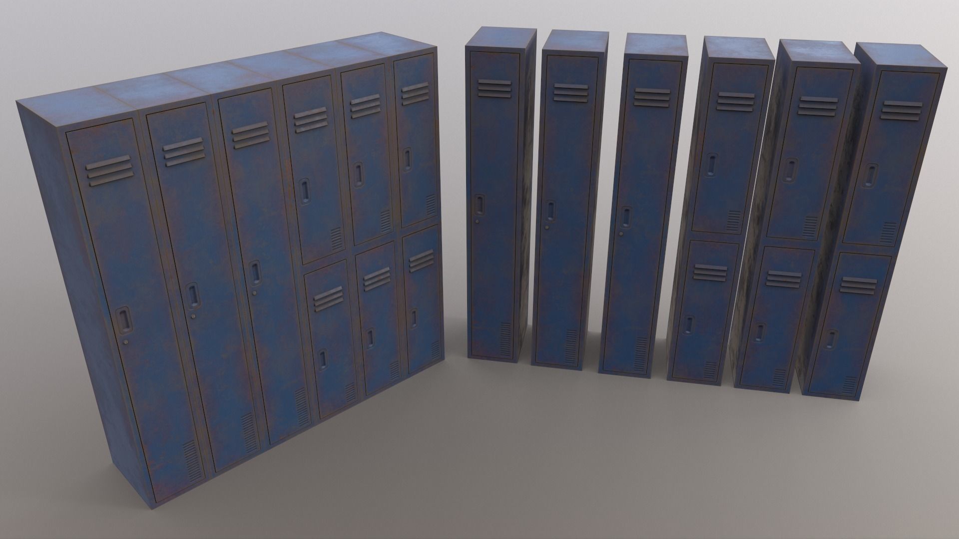 PBR School Gym Locker 06 - Multi color Pack 3D Model Collection_38