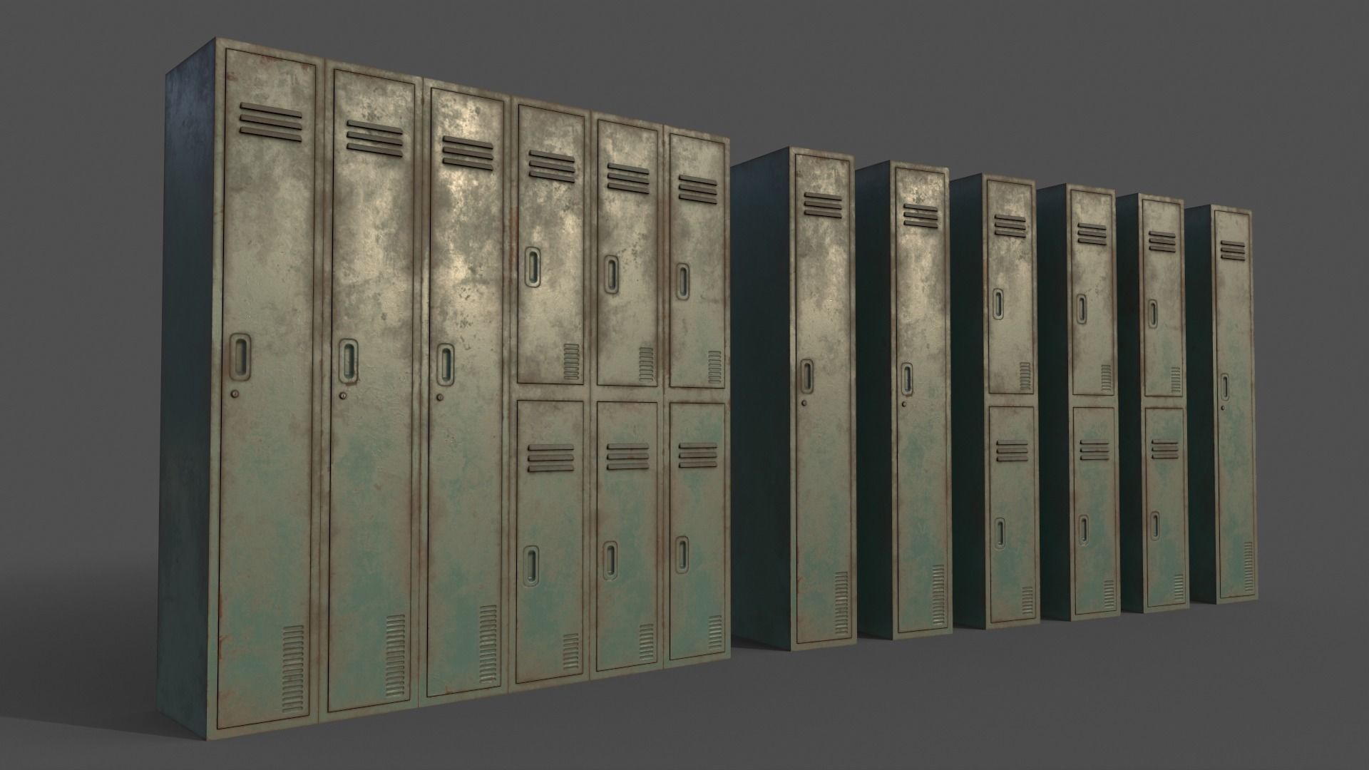 PBR School Gym Locker 06 - Multi color Pack 3D Model Collection_8
