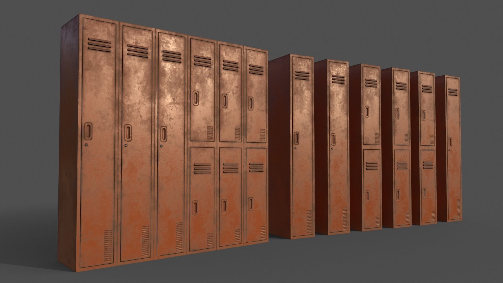 PBR School Gym Locker 06 - Multi color Pack 3D Model Collection_32