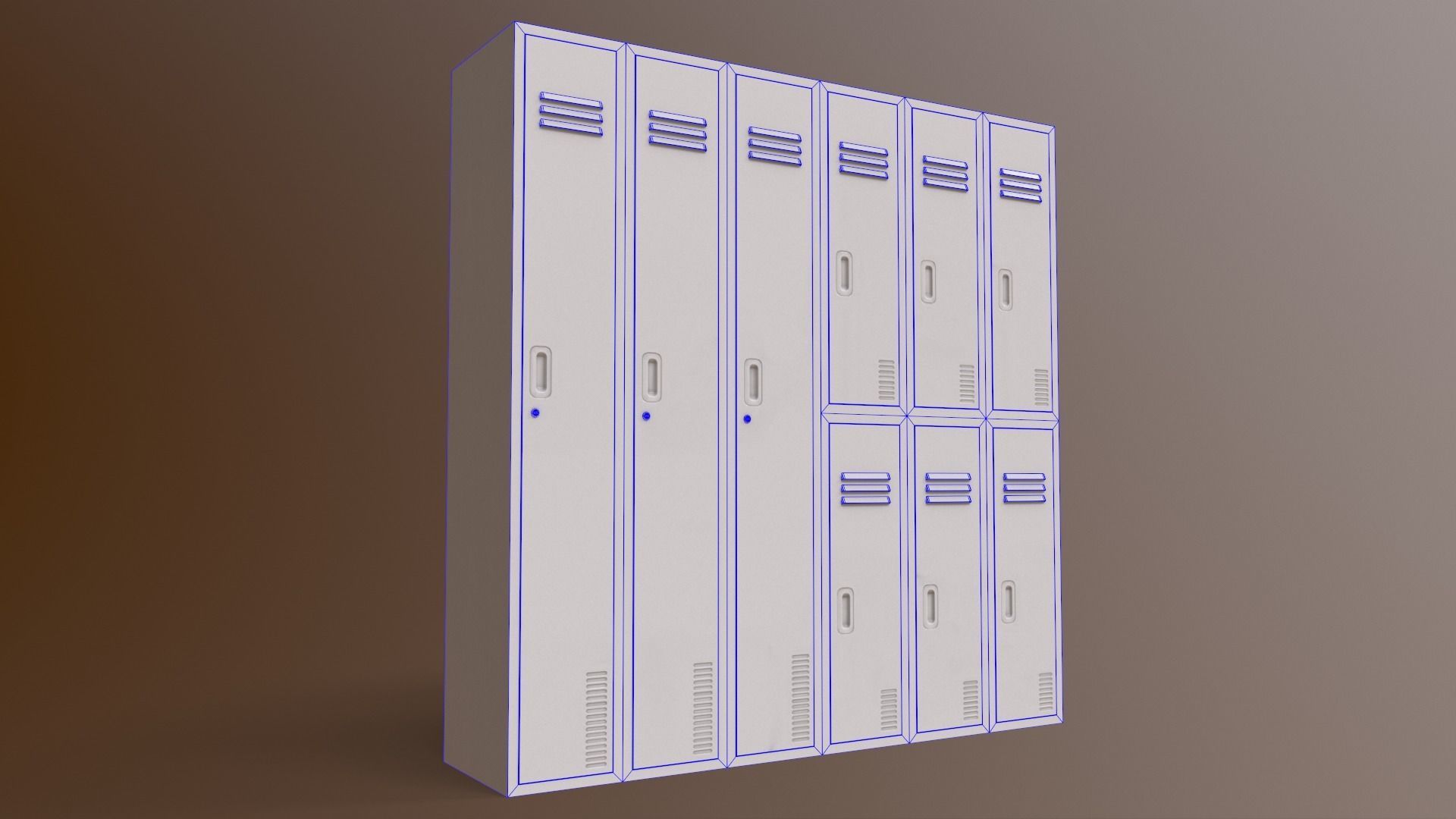 PBR School Gym Locker 06 - Multi color Pack 3D Model Collection_89