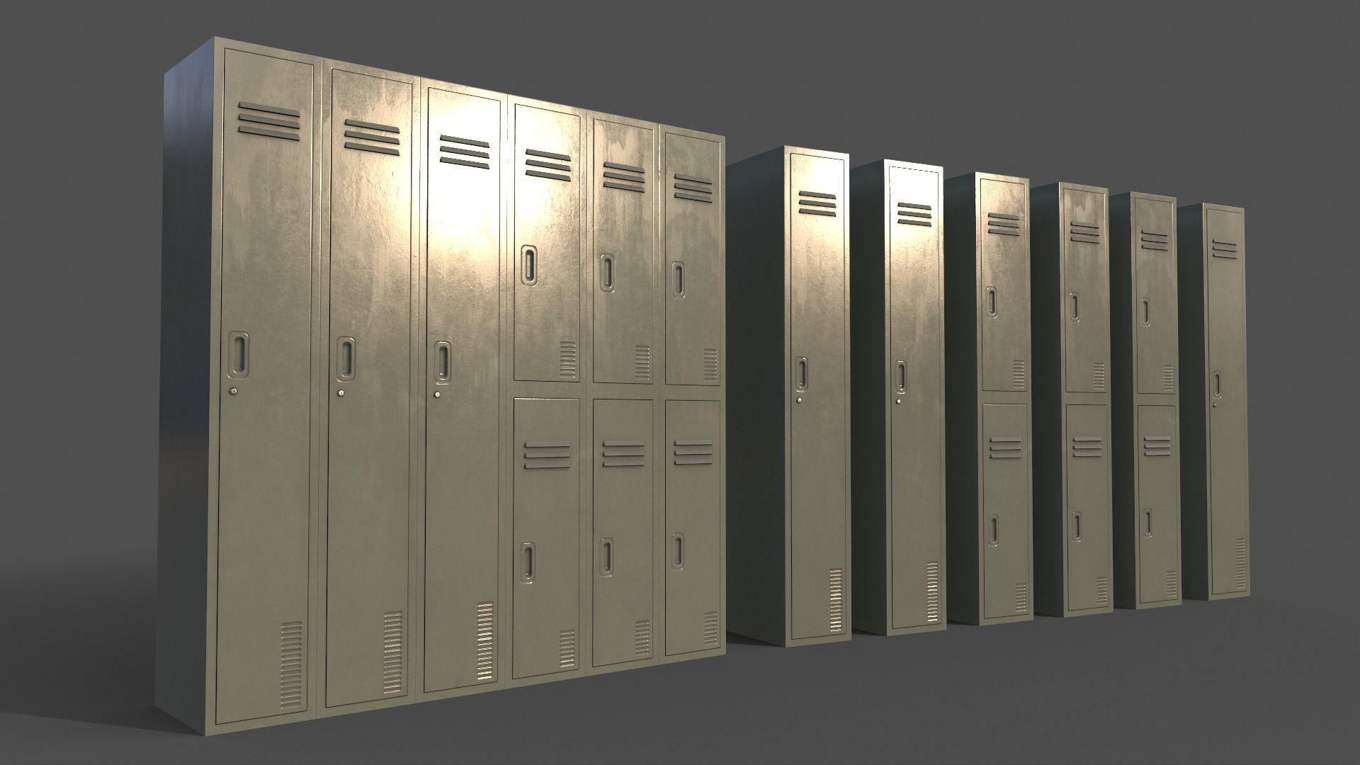 PBR School Gym Locker 06 - Multi color Pack 3D Model Collection_16