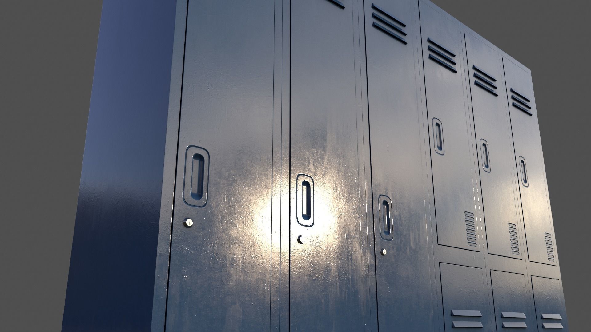 PBR School Gym Locker 06 - Multi color Pack 3D Model Collection_67