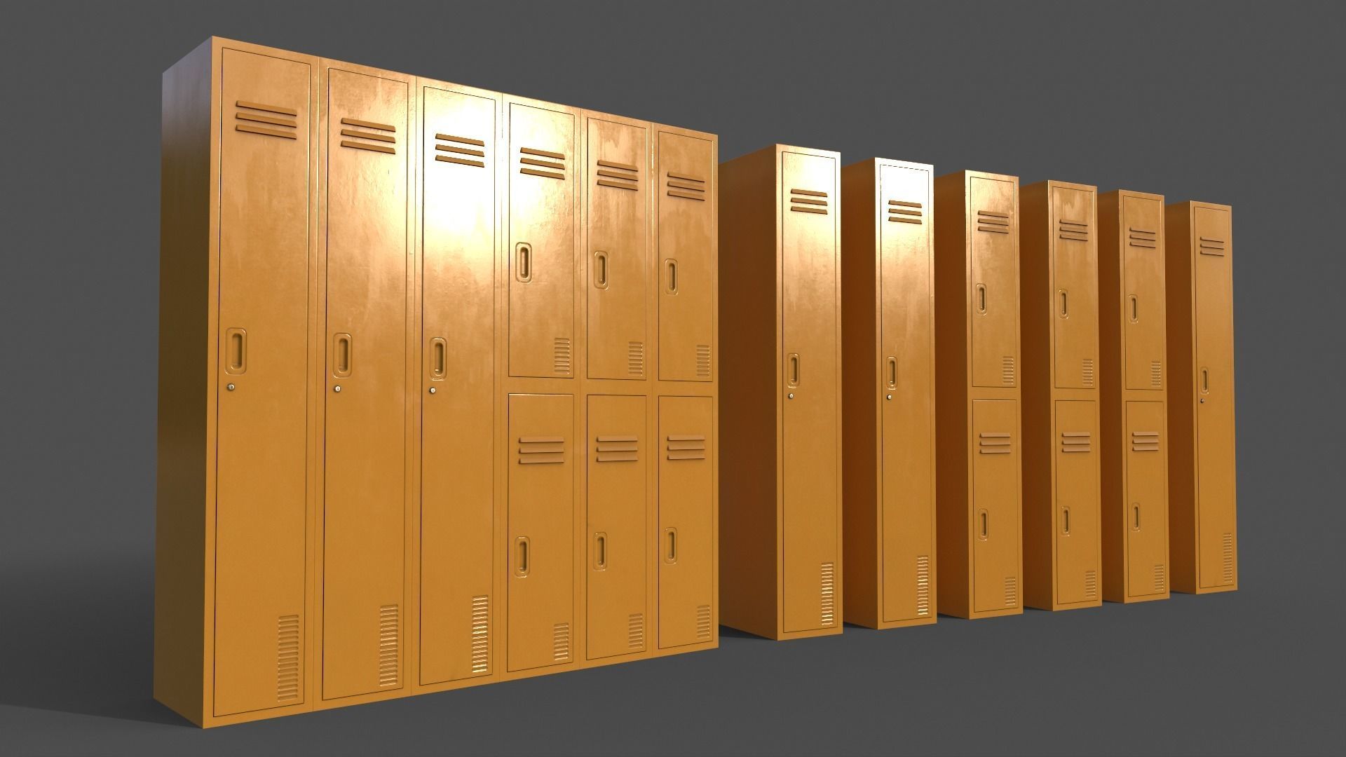 PBR School Gym Locker 06 - Multi color Pack 3D Model Collection_19