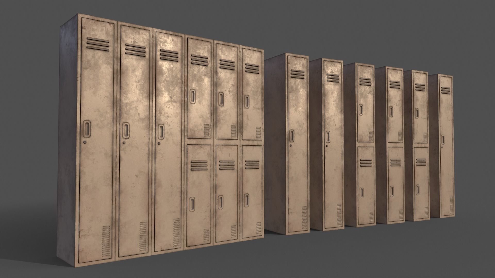 PBR School Gym Locker 06 - Multi color Pack 3D Model Collection_2