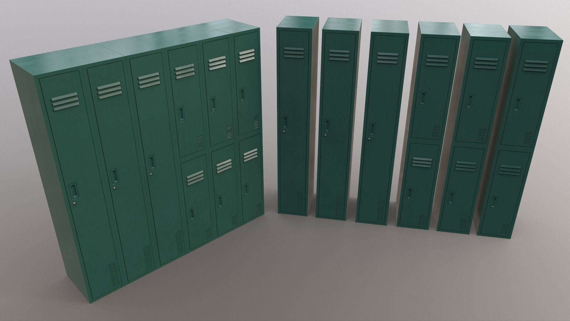 PBR School Gym Locker 06 - Multi color Pack 3D Model Collection_43
