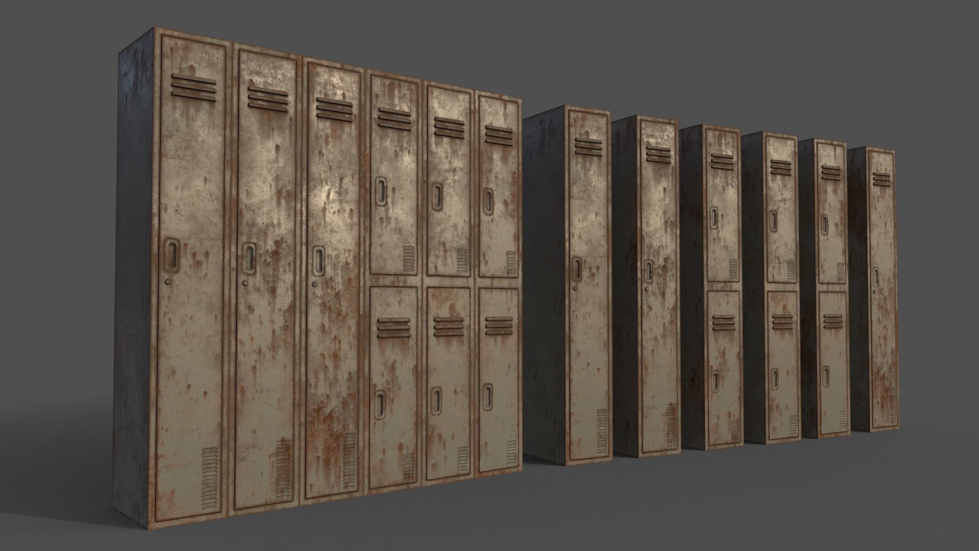 PBR School Gym Locker 06 - Multi color Pack 3D Model Collection_18