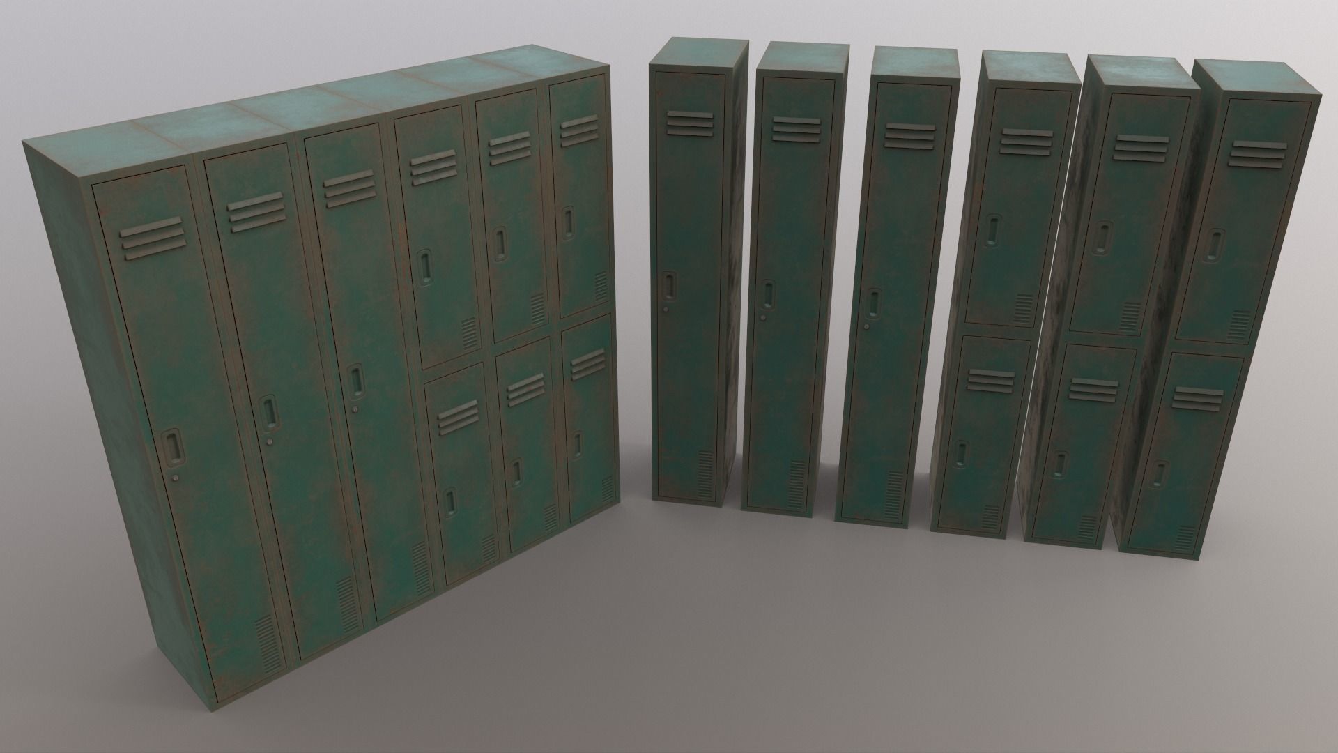 PBR School Gym Locker 06 - Multi color Pack 3D Model Collection_44