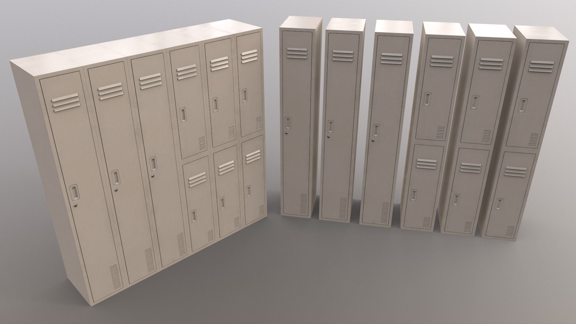 PBR School Gym Locker 06 - Multi color Pack 3D Model Collection_61