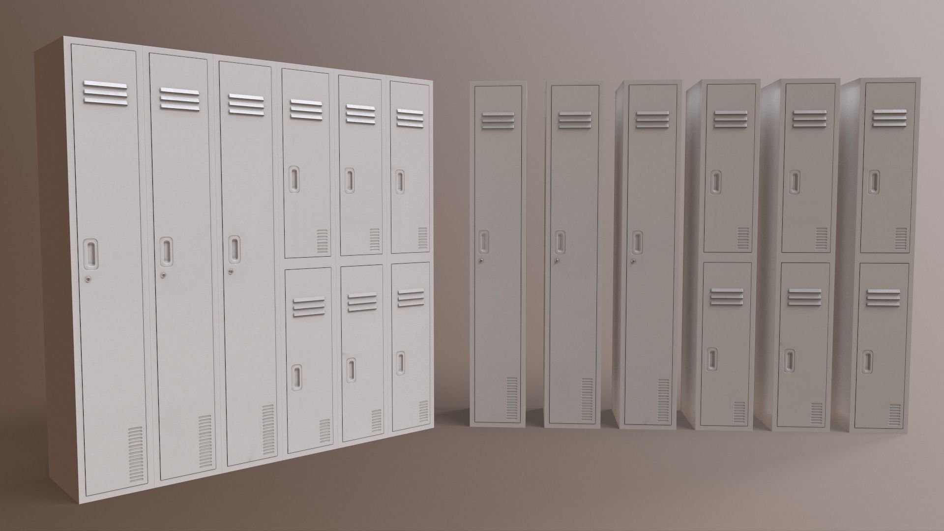 PBR School Gym Locker 06 - Multi color Pack 3D Model Collection_91