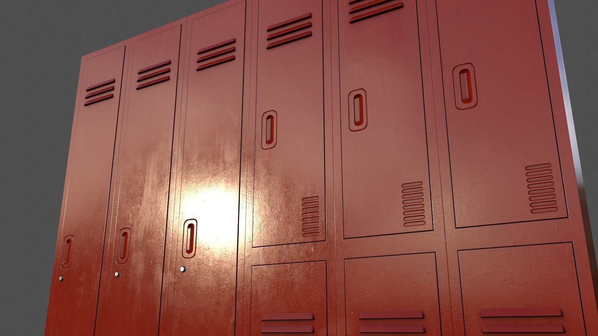 PBR School Gym Locker 06 - Multi color Pack 3D Model Collection_87