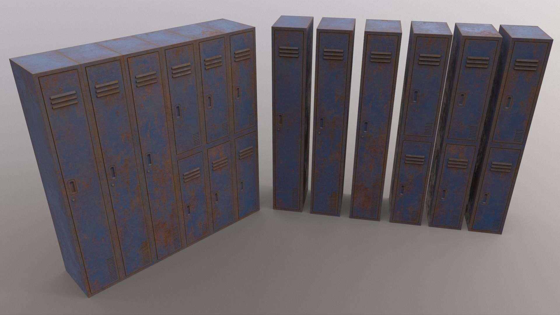 PBR School Gym Locker 06 - Multi color Pack 3D Model Collection_39