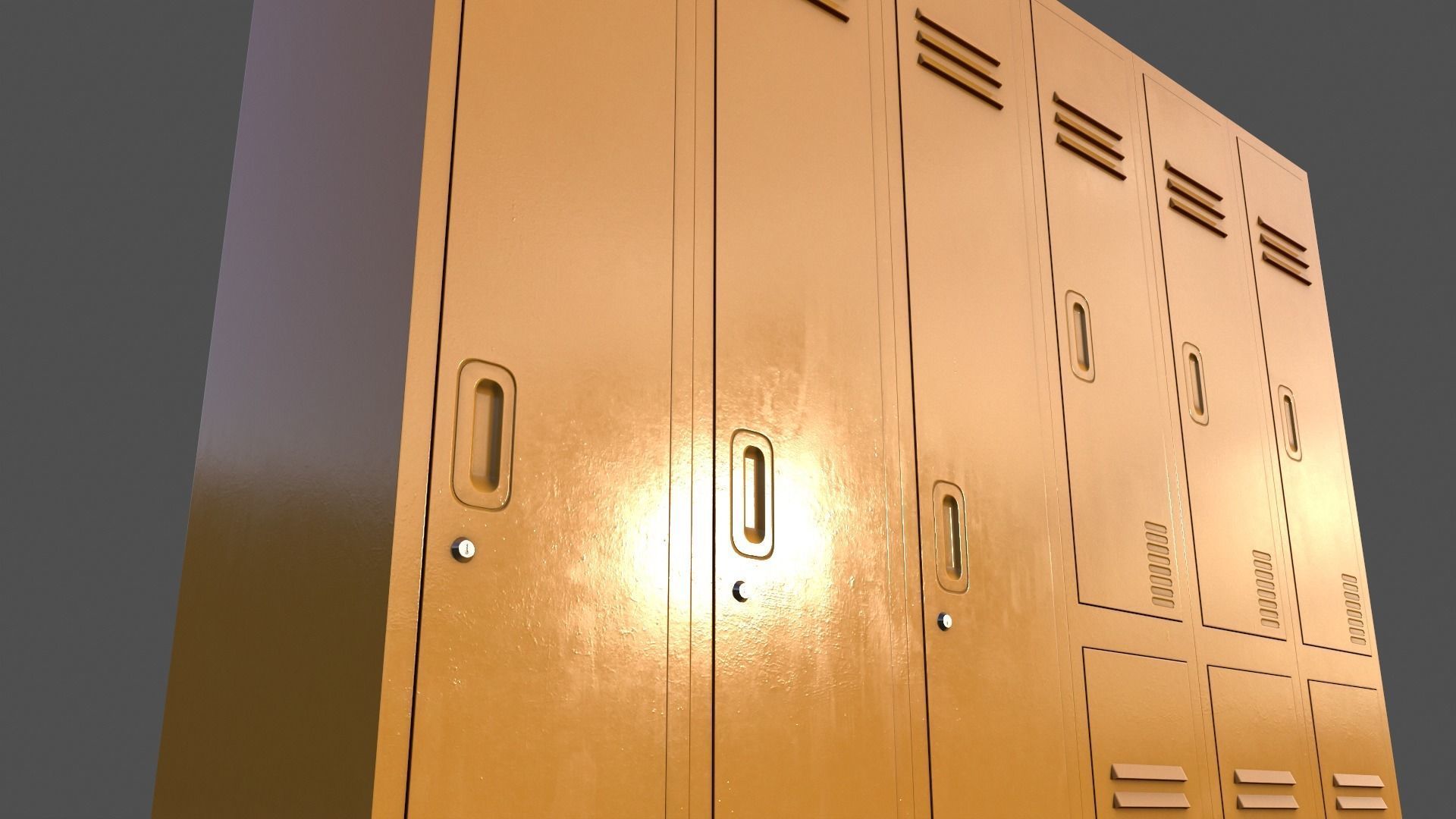 PBR School Gym Locker 06 - Multi color Pack 3D Model Collection_74
