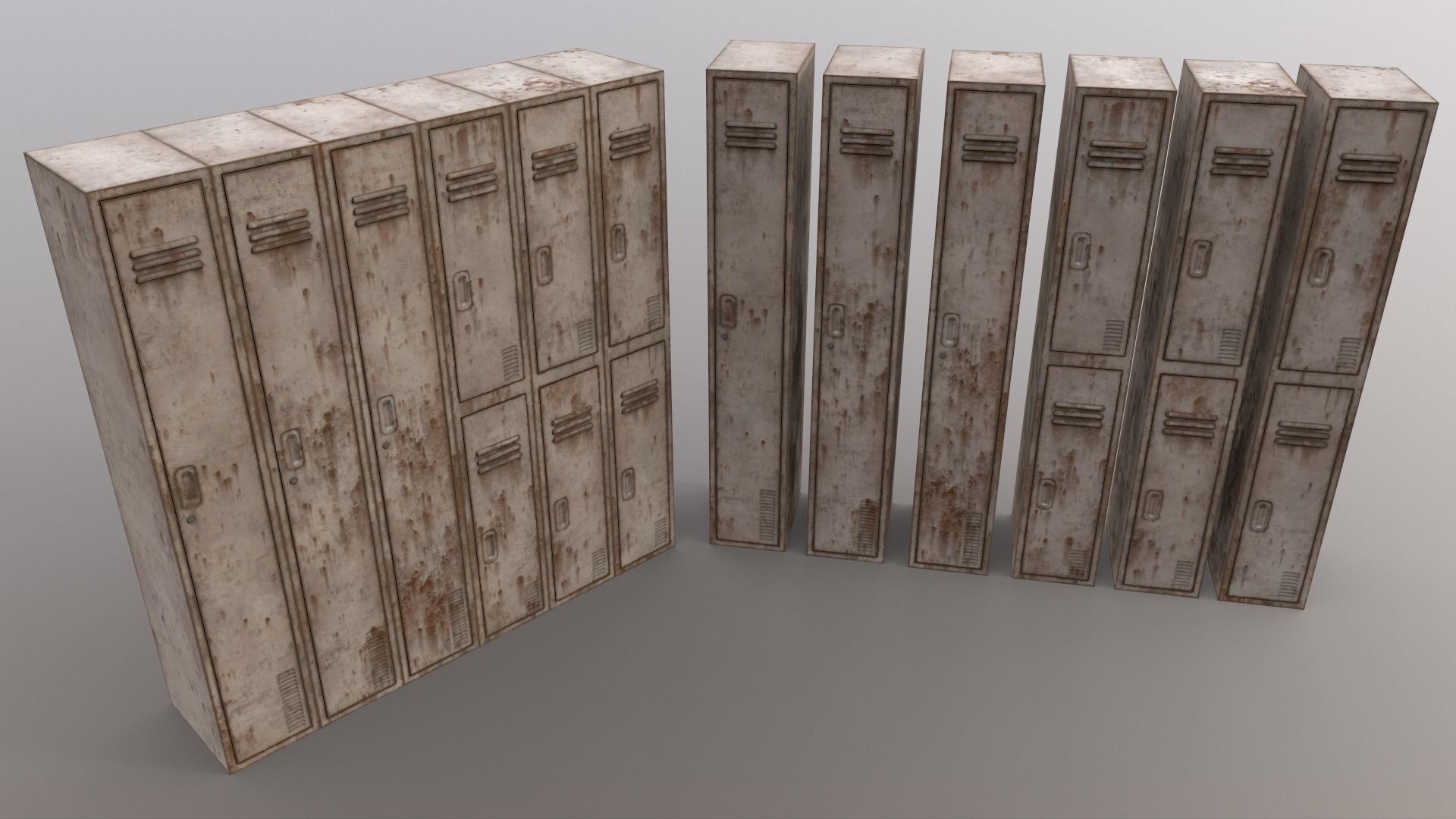 PBR School Gym Locker 06 - Multi color Pack 3D Model Collection_63