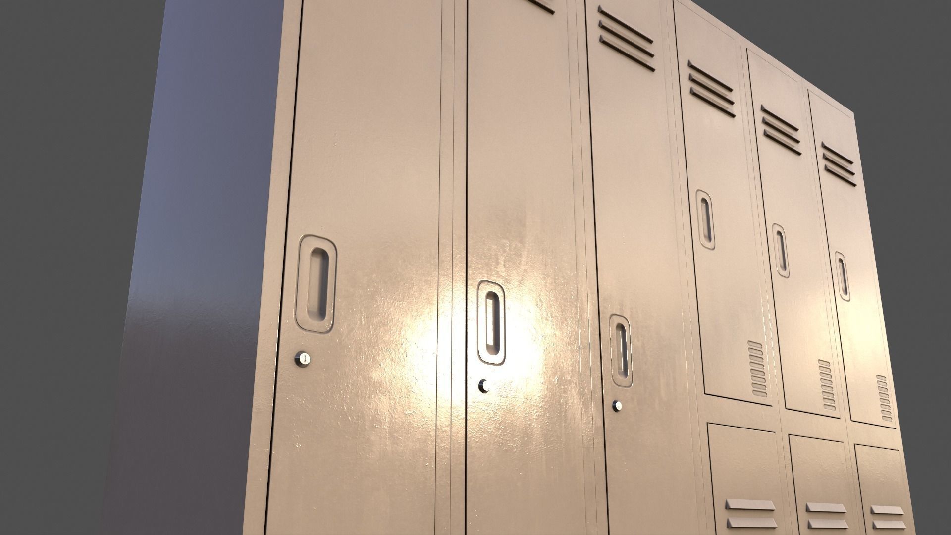PBR School Gym Locker 06 - Multi color Pack 3D Model Collection_69