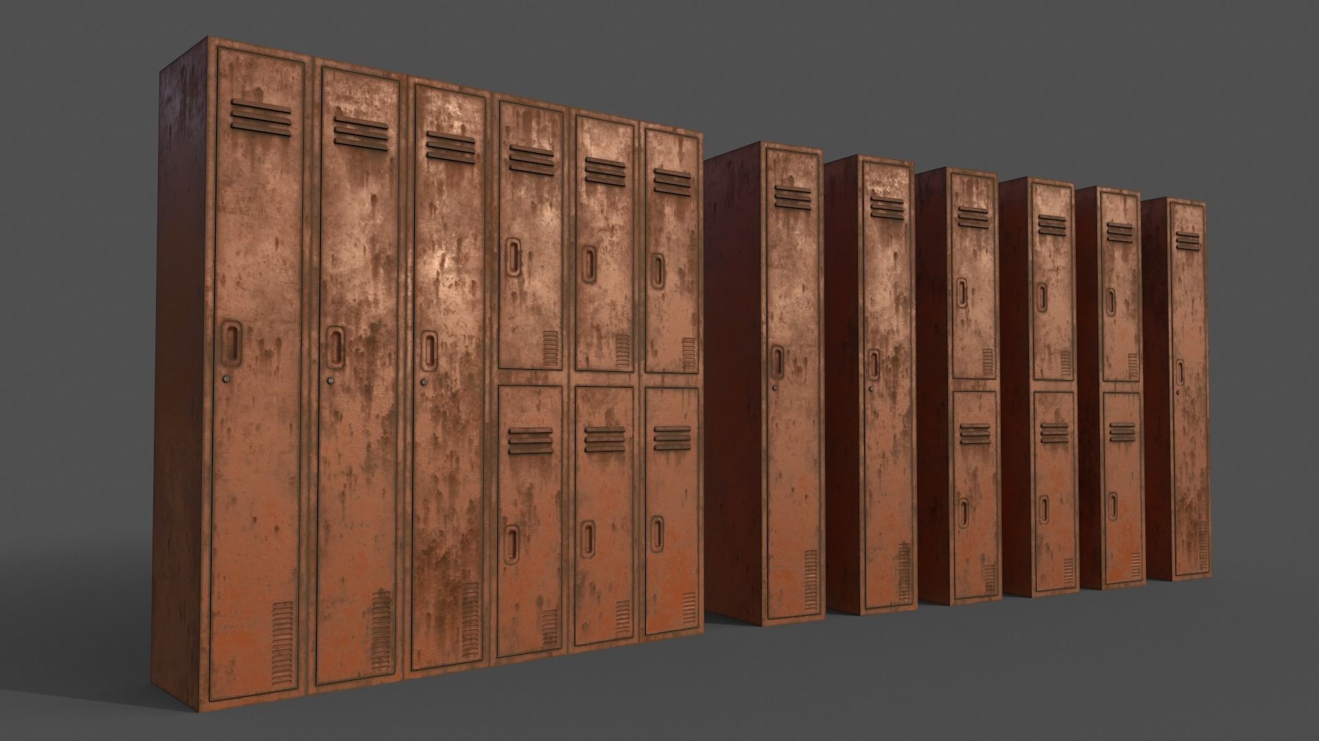 PBR School Gym Locker 06 - Multi color Pack 3D Model Collection_33