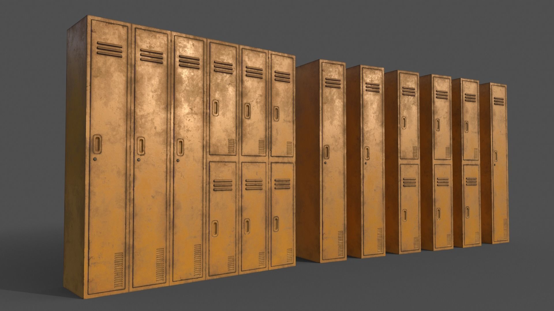 PBR School Gym Locker 06 - Multi color Pack 3D Model Collection_20