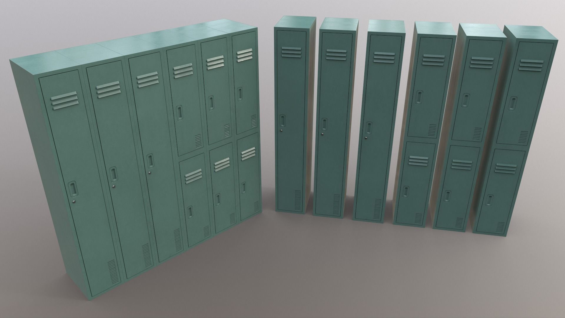 PBR School Gym Locker 06 - Multi color Pack 3D Model Collection_52