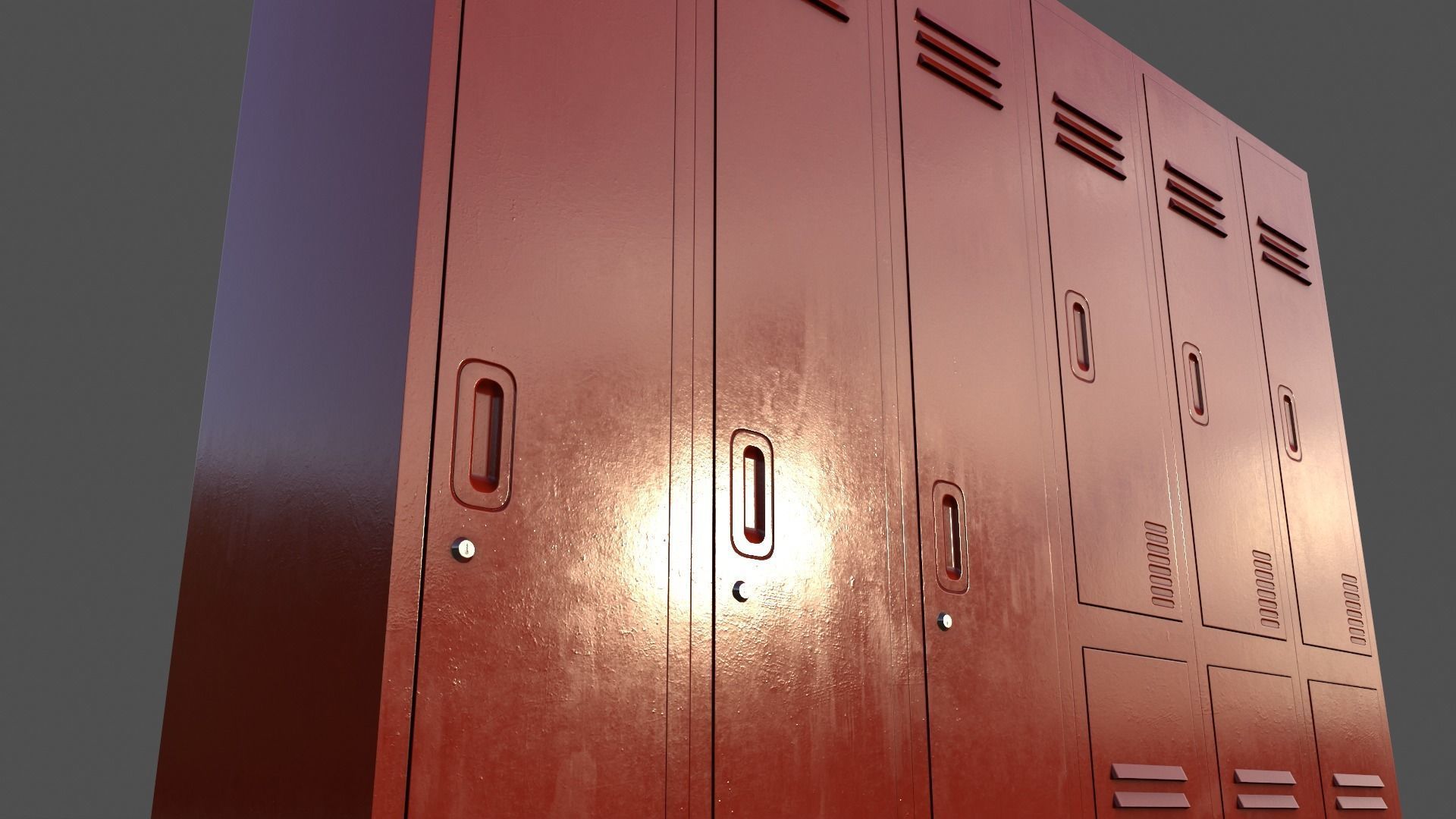 PBR School Gym Locker 06 - Multi color Pack 3D Model Collection_71