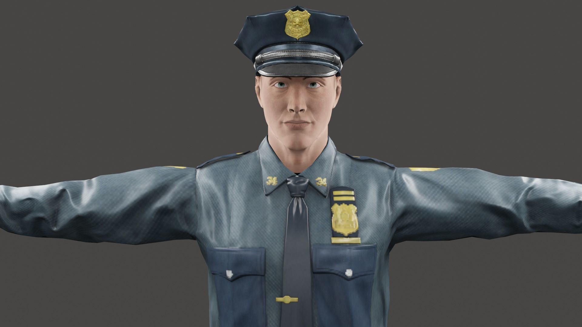 police officer Low-poly 3D model_2