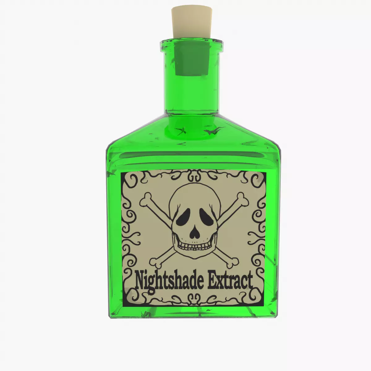 Green Potion Bottle Low-poly 3D model