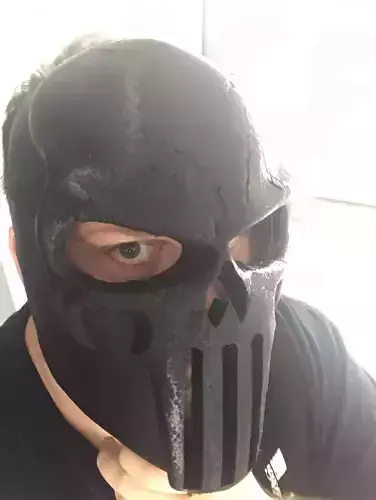 Marvel Comics The Punisher Face Mask with Back Plate STL 3D print model
