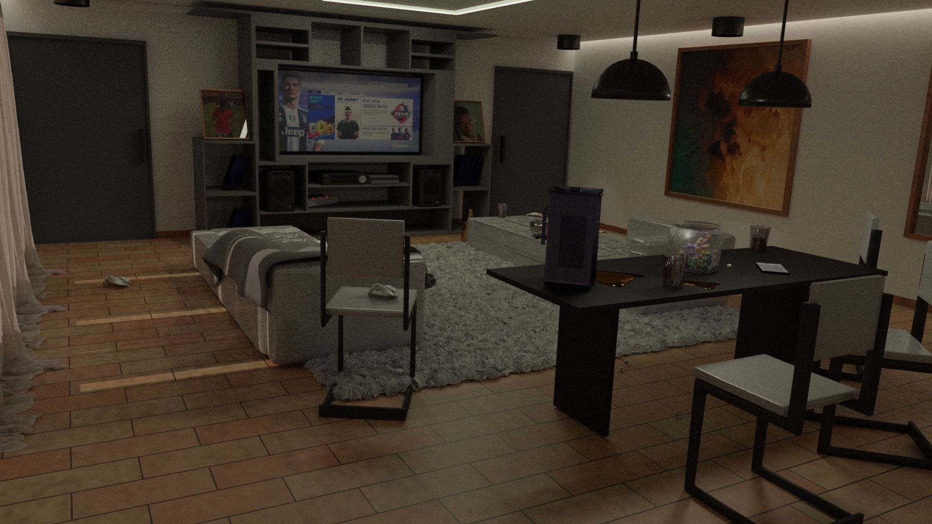 Bachelor pad 3D model_2