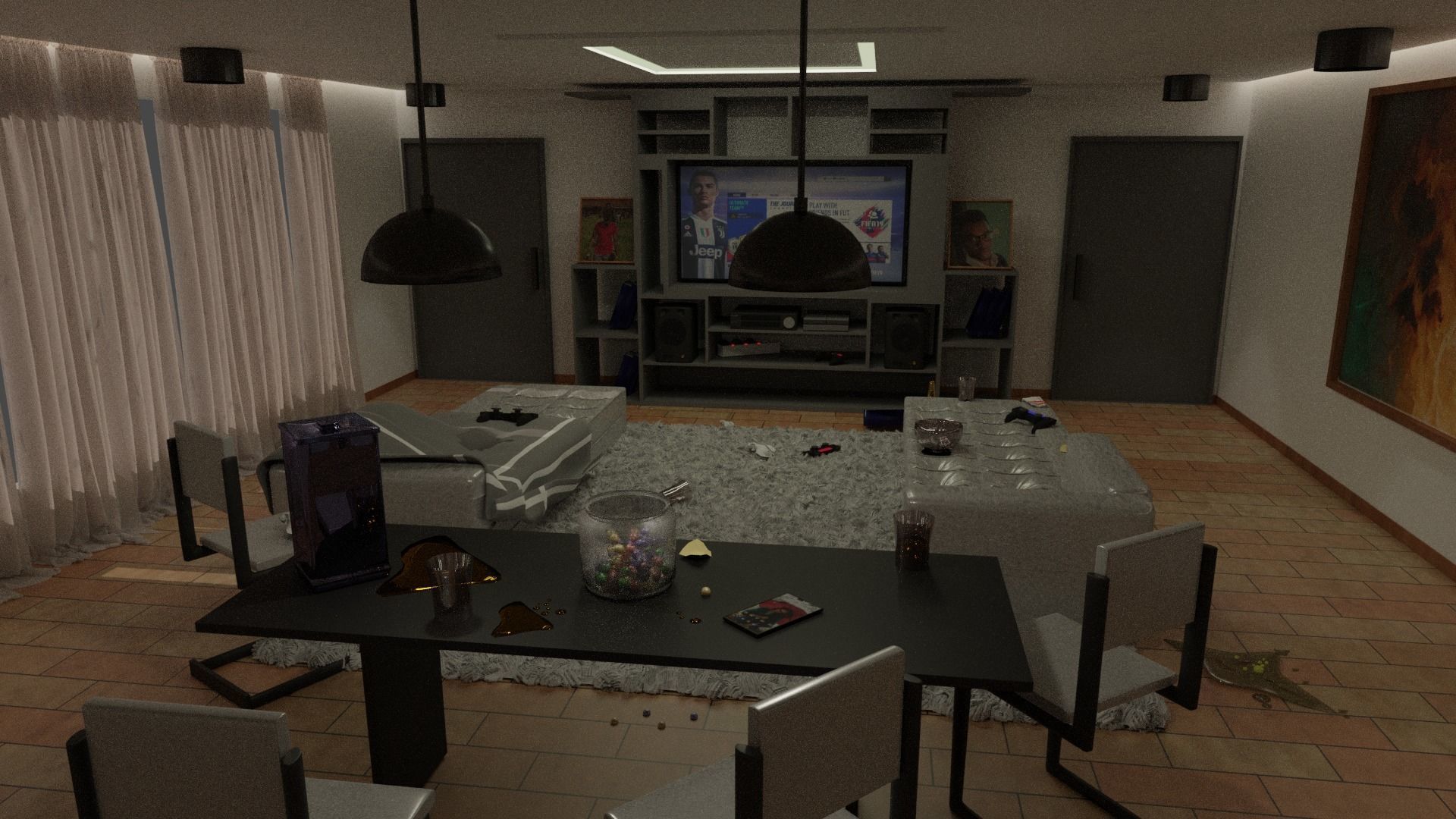 Bachelor pad 3D model_6