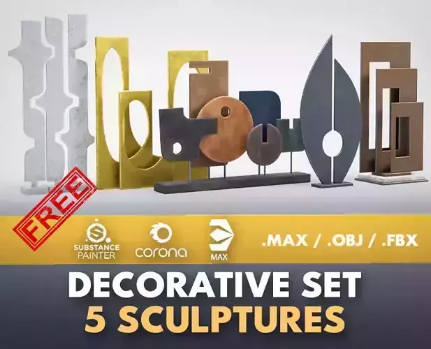 Decorative Set Vol 03 Abstract Sculptures
