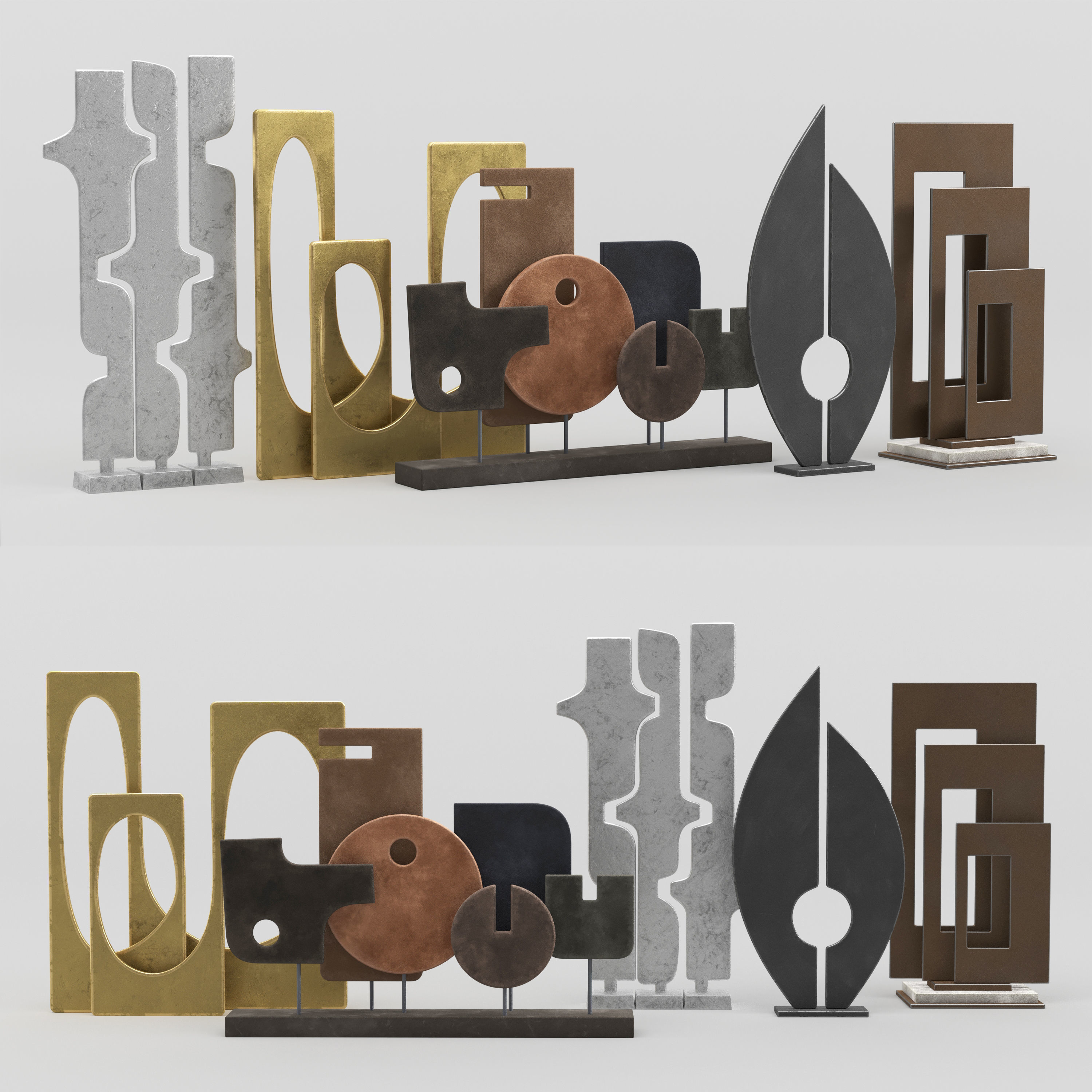 Decorative Set Vol 03 Abstract Sculptures Free 3D model_1