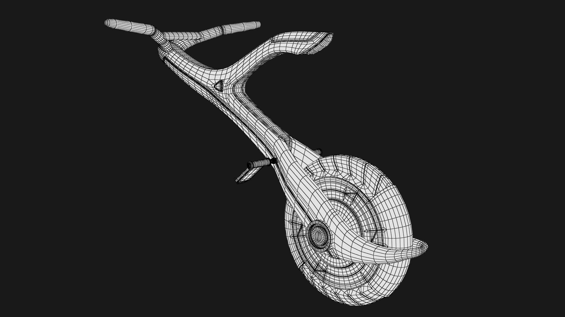 Sci-fi Monowheel Scooter Low-poly 3D model_16