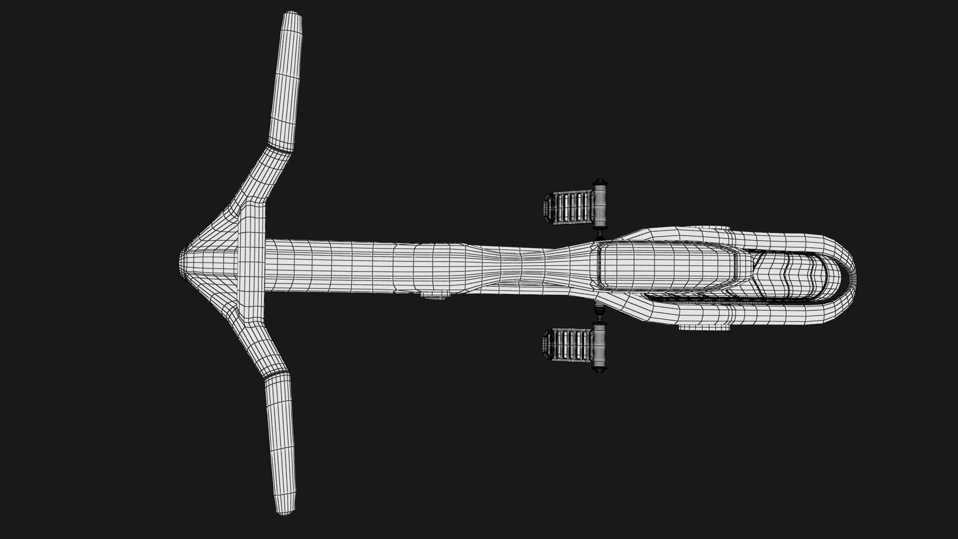 Sci-fi Monowheel Scooter Low-poly 3D model_24