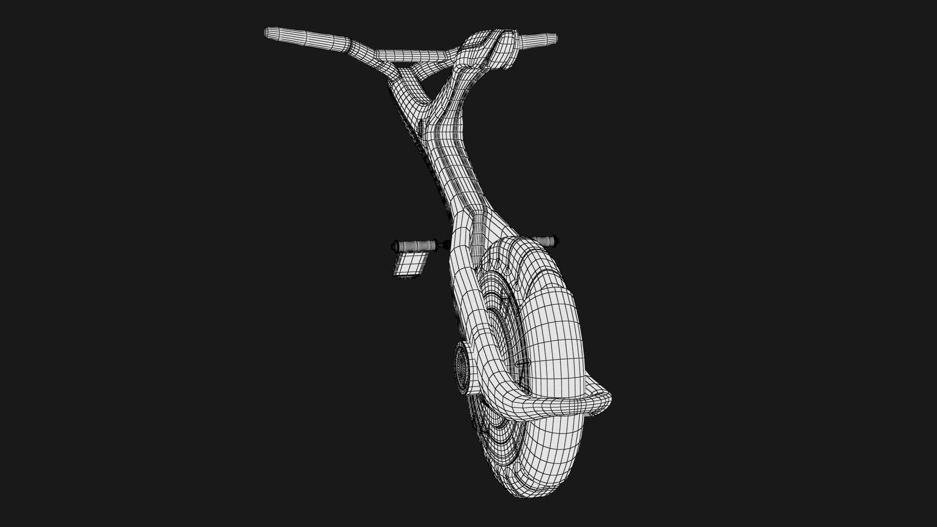 Sci-fi Monowheel Scooter Low-poly 3D model_17